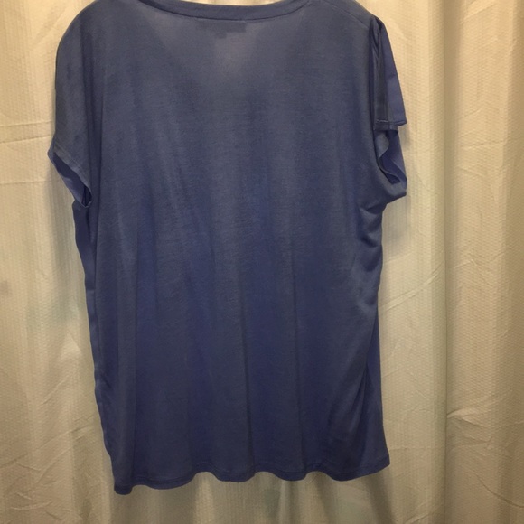 NWT - LOFT Blue Mixed Media Top, Size LP - Picture 2 of 10